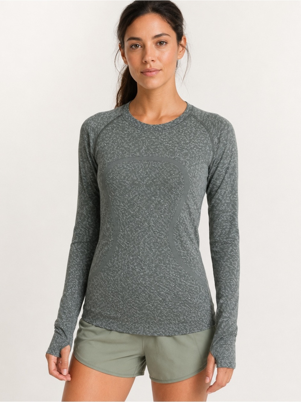 Lululemon Swiftly Tech Long-Sleeve Shirt 2.0 Hip Length Womens 6 Olive Green